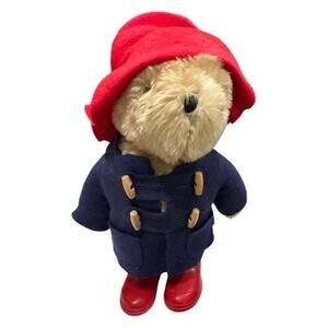 Vintage 1981 Paddington Bear Blue Coat Red Boots No Tag